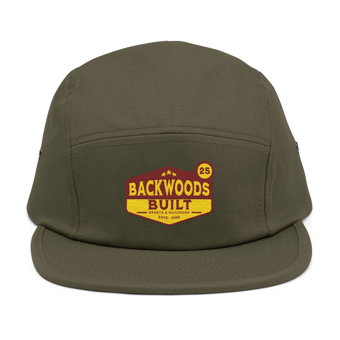 Backwoods Built 5 Panel Cap - Embroidered Outdoor Hat