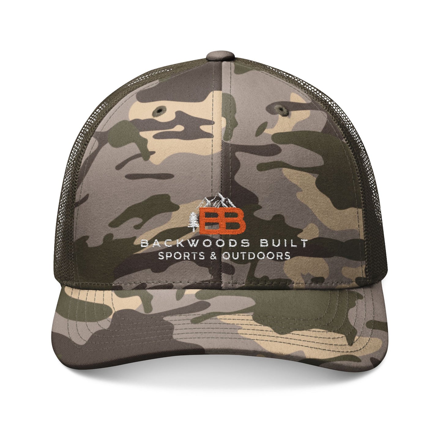 Camouflage Trucker Hat - Backwoods Built Embroidered Cap