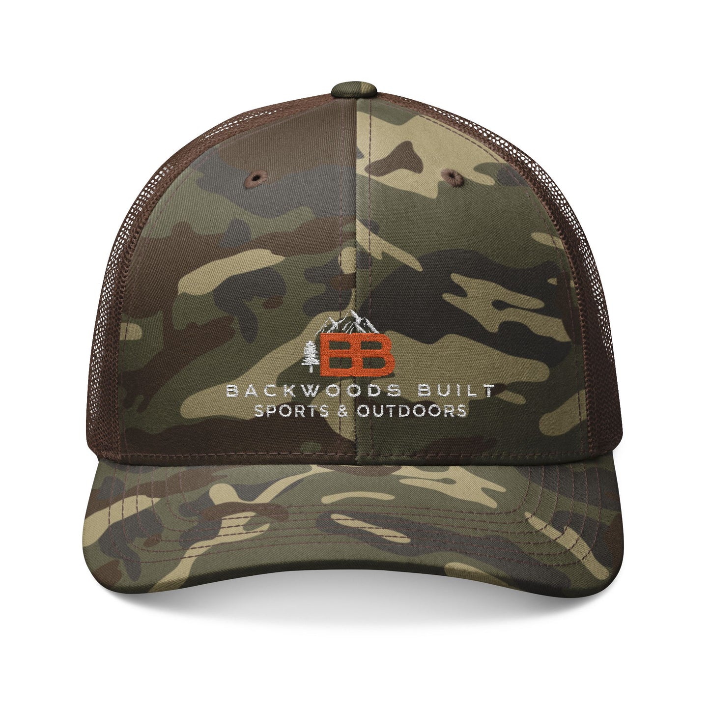 Camouflage Trucker Hat - Backwoods Built Embroidered Cap for Outdoor Adventures