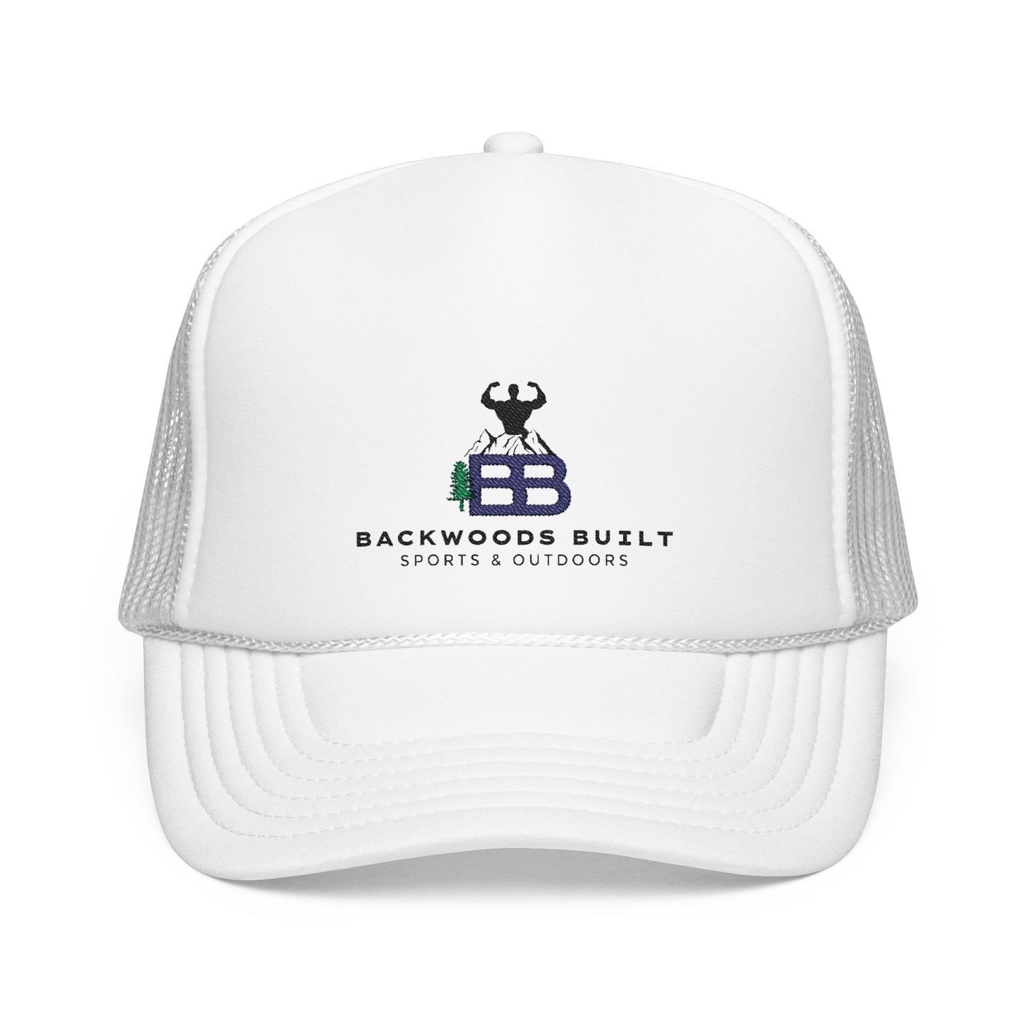 Backwoods Built Foam Trucker Hat - Outdoor Adventure Embroidery Cap