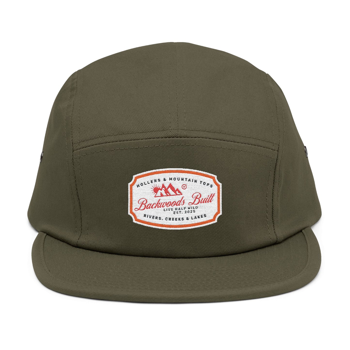 Adventure-Ready Embroidered 5 Panel Cap - Perfect for Outdoor Enthusiasts