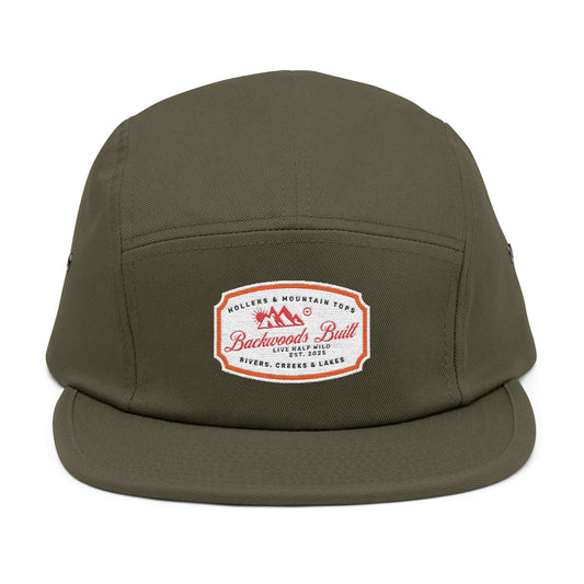 Adventure-Ready Embroidered 5 Panel Cap - Perfect for Outdoor Enthusiasts