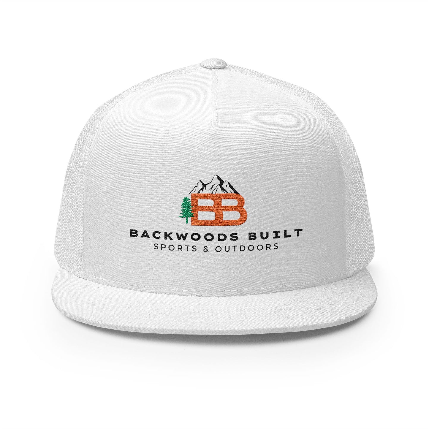 Embroidered Backwoods Built Trucker Cap - Outdoor Adventure Hat