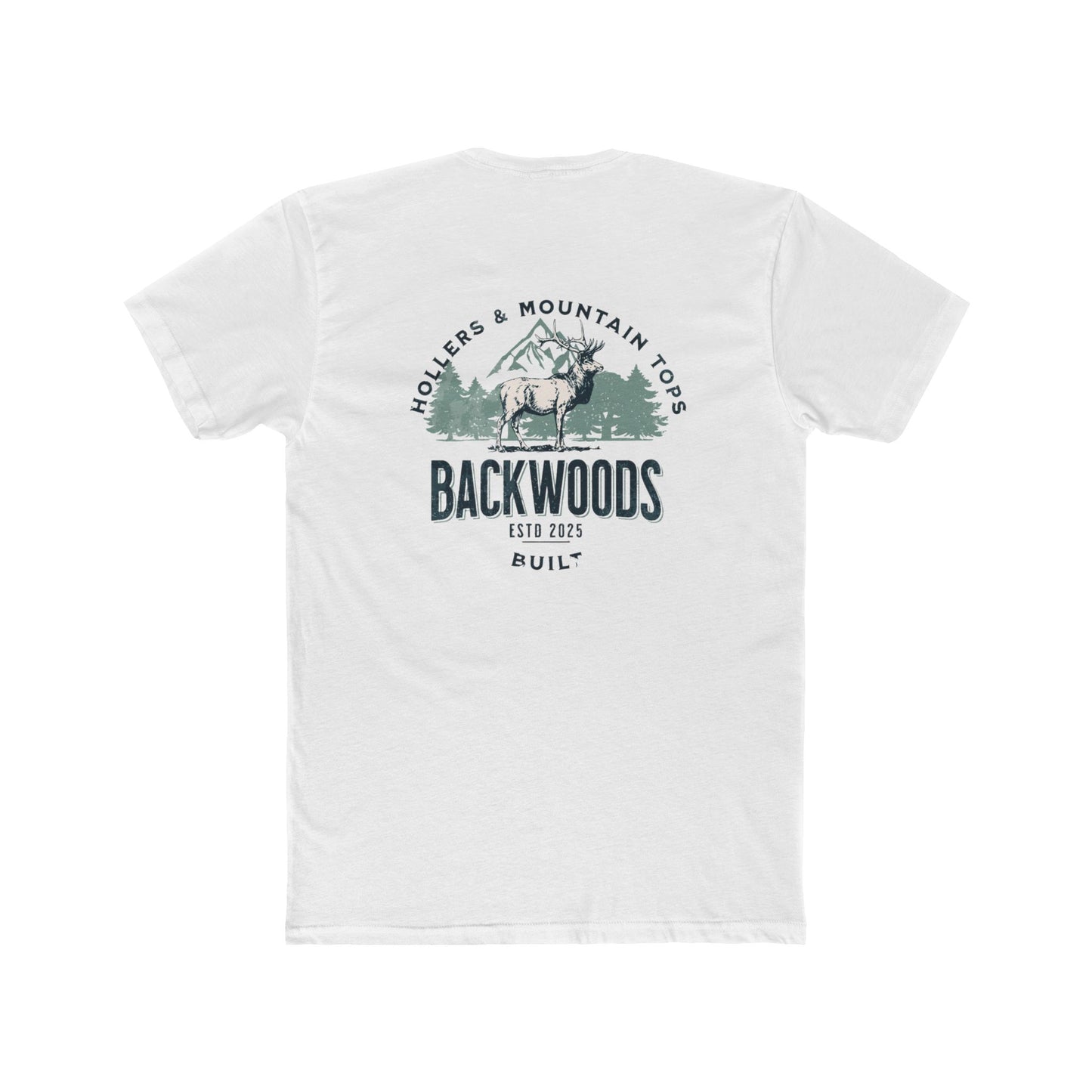Backwoods Outdoor Crew Tee — "Backwoods" Elk Mountain Graphic T-Shirt