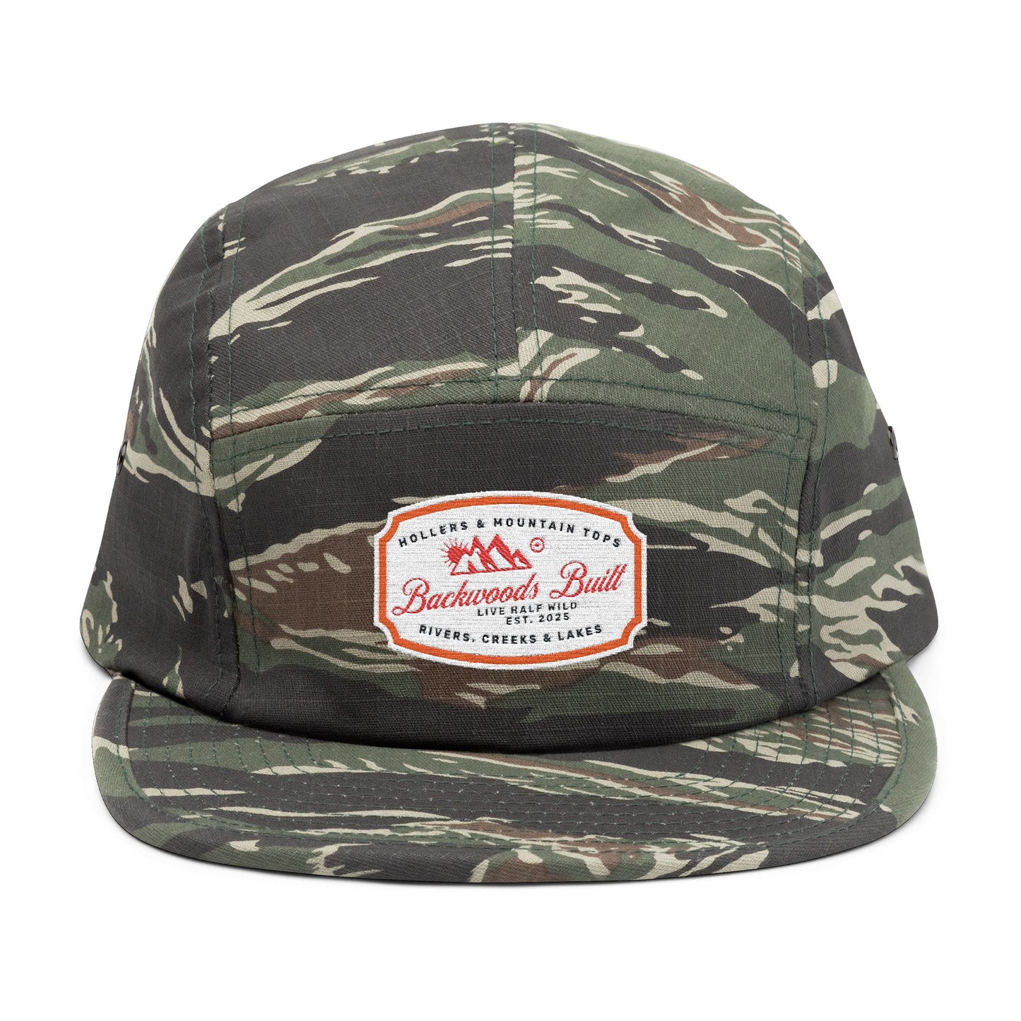 Adventure-Ready Embroidered 5 Panel Cap - Perfect for Outdoor Enthusiasts