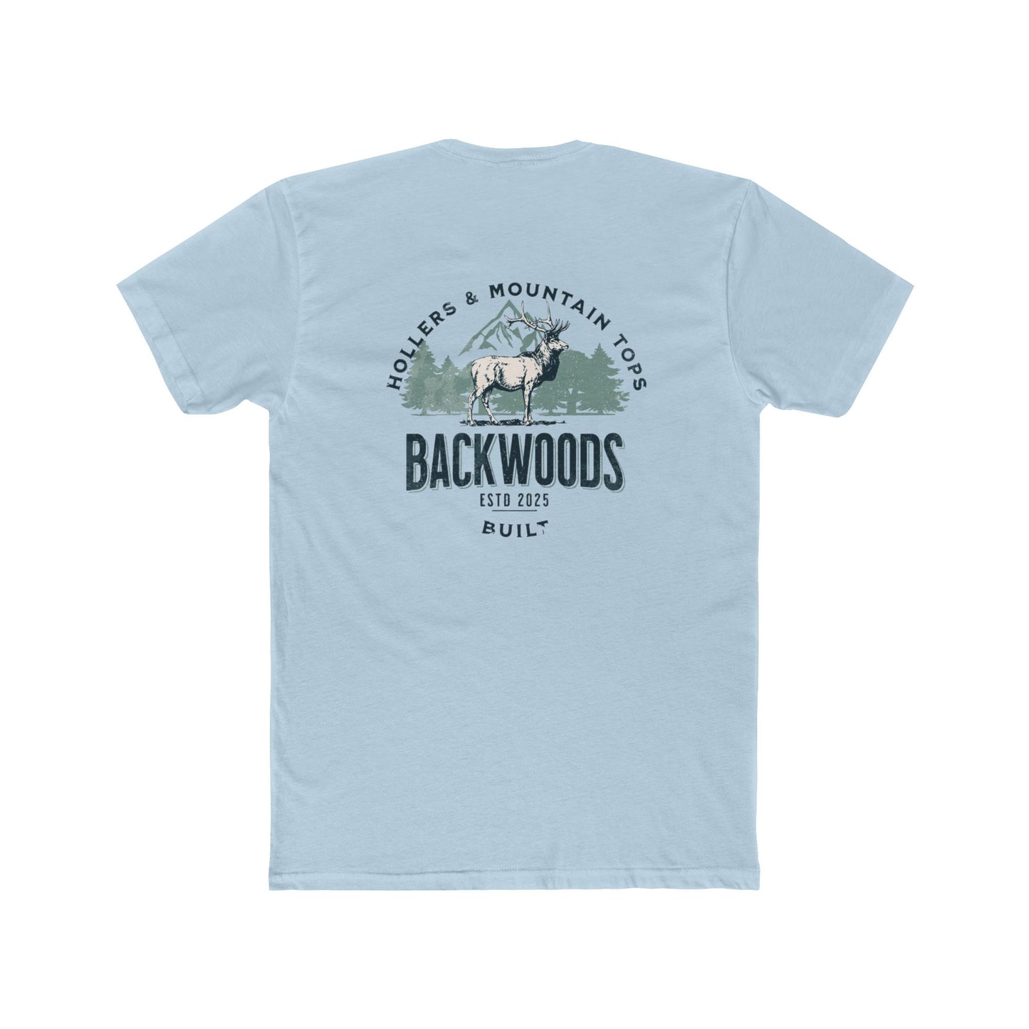 Backwoods Outdoor Crew Tee — "Backwoods" Elk Mountain Graphic T-Shirt