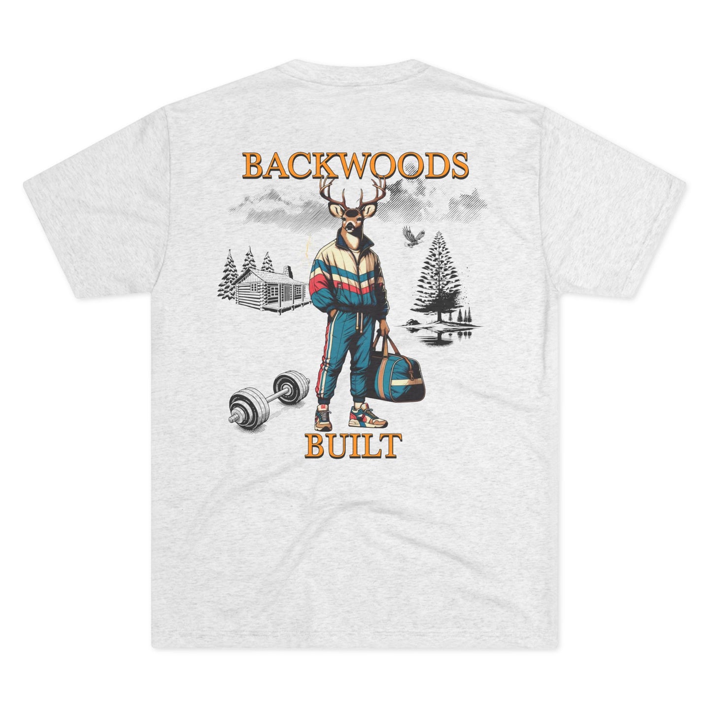Backwoods Built Unisex Tri-Blend Crew Tee - Outdoor Adventure Tee for Nature Lovers
