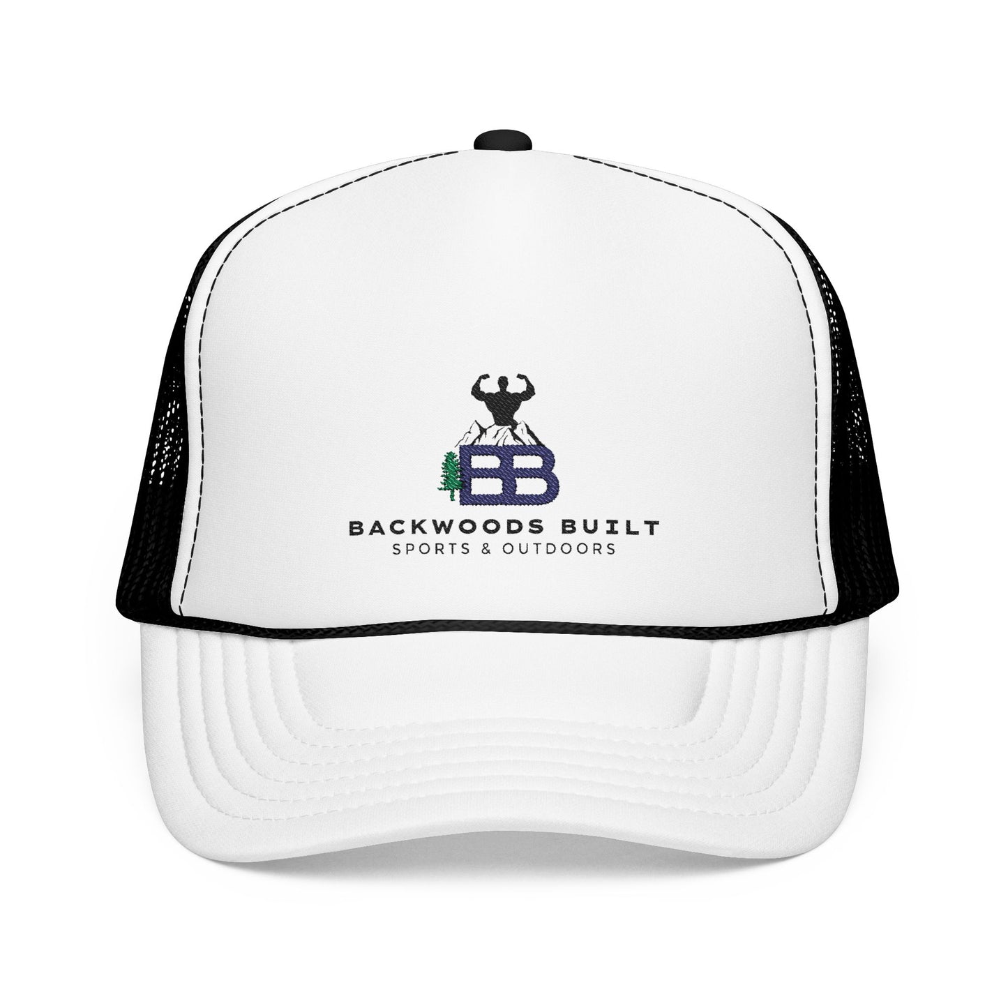 Backwoods Built Foam Trucker Hat - Outdoor Adventure Embroidery Cap