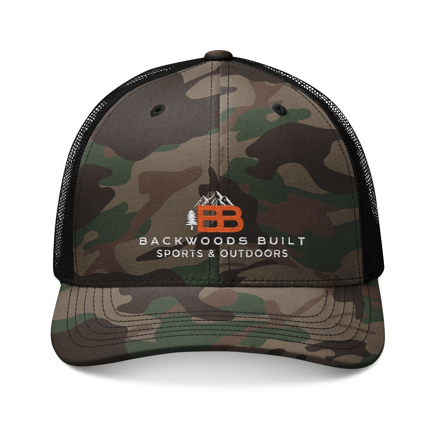 Camouflage Trucker Hat - Backwoods Built Embroidered Cap