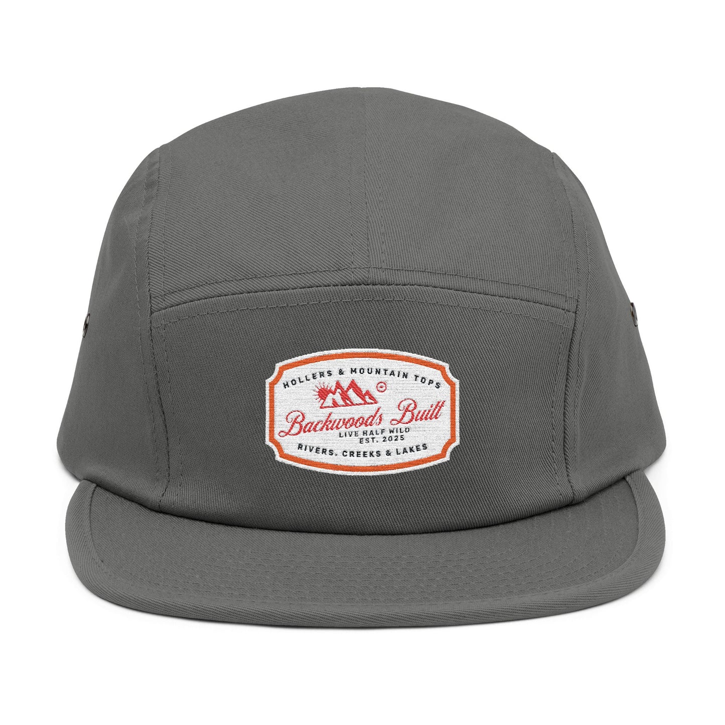 Adventure-Ready Embroidered 5 Panel Cap - Perfect for Outdoor Enthusiasts