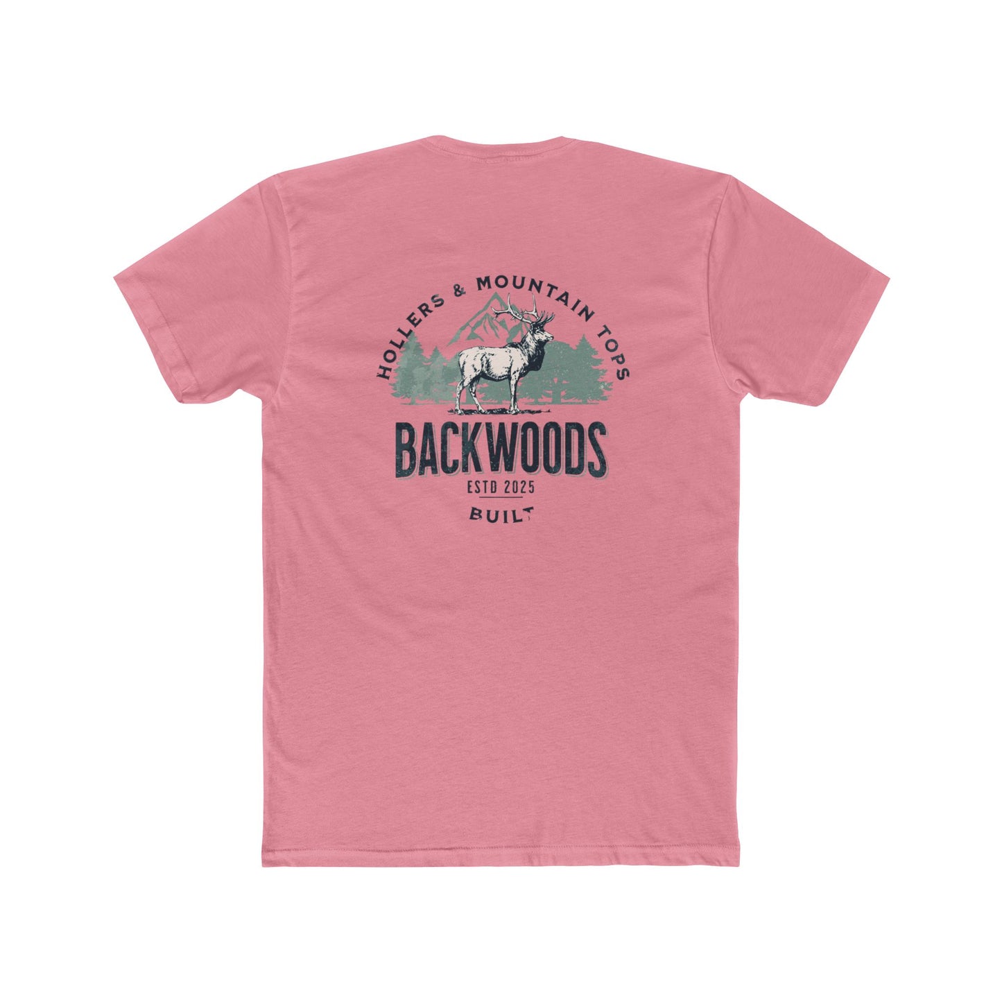 Backwoods Outdoor Crew Tee — "Backwoods" Elk Mountain Graphic T-Shirt