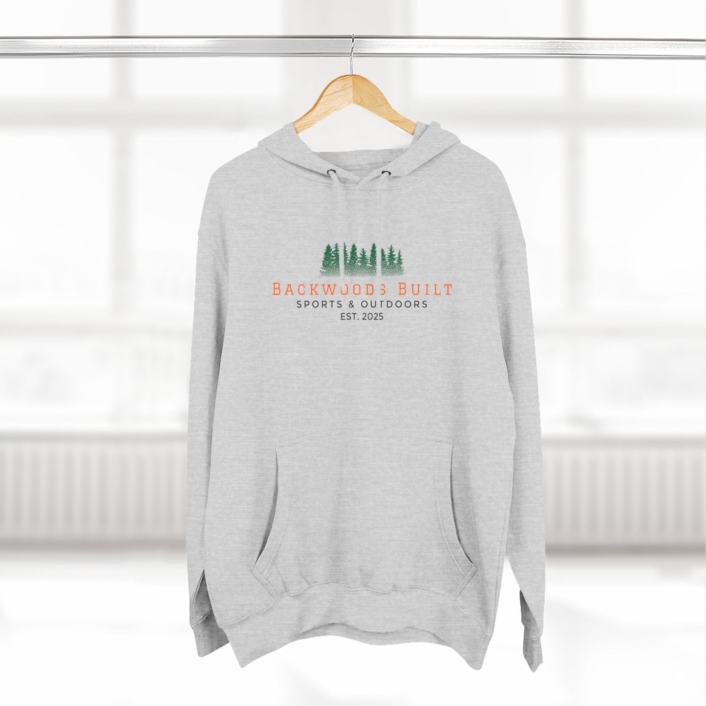 Backwoods Built Hoodie — Outdoor Forest Graphic Fleece Hoodie