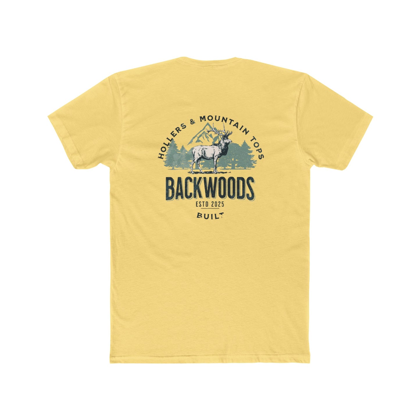 Backwoods Outdoor Crew Tee — "Backwoods" Elk Mountain Graphic T-Shirt