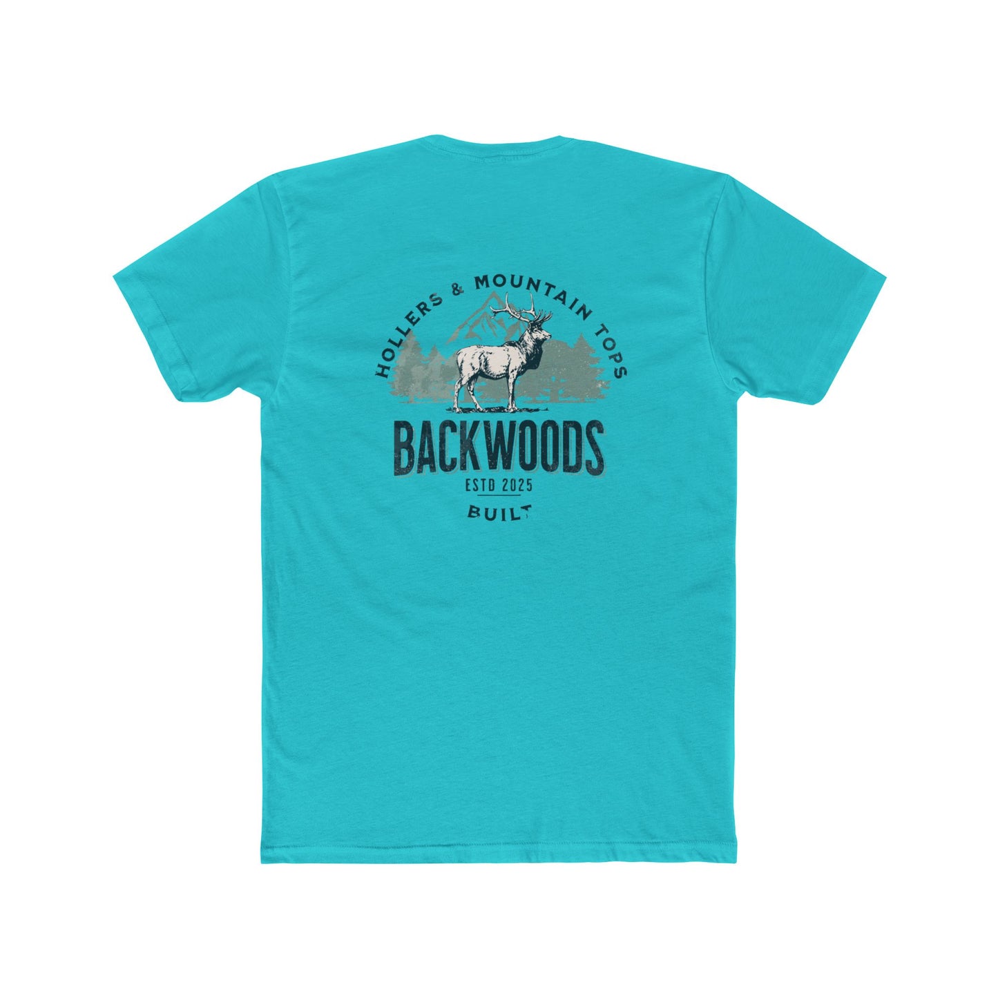 Backwoods Outdoor Crew Tee — "Backwoods" Elk Mountain Graphic T-Shirt