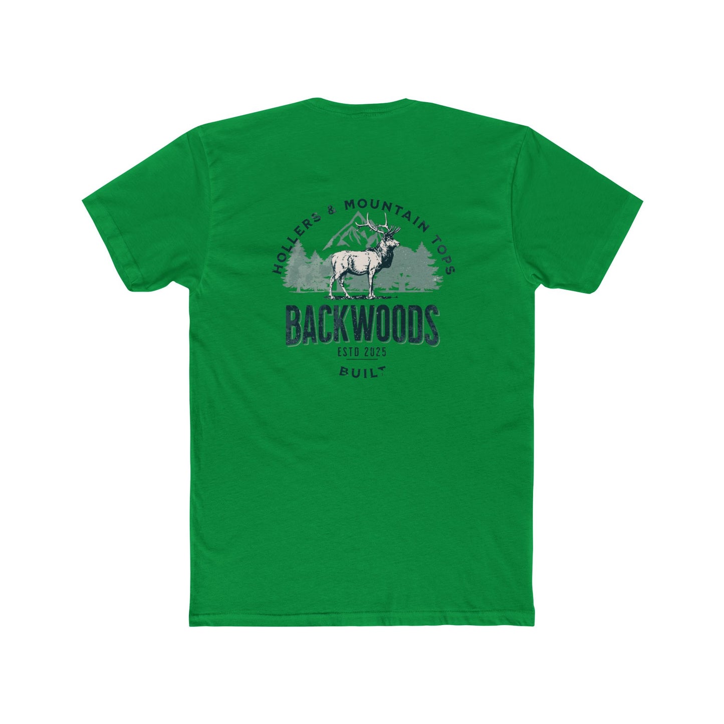 Backwoods Outdoor Crew Tee — "Backwoods" Elk Mountain Graphic T-Shirt