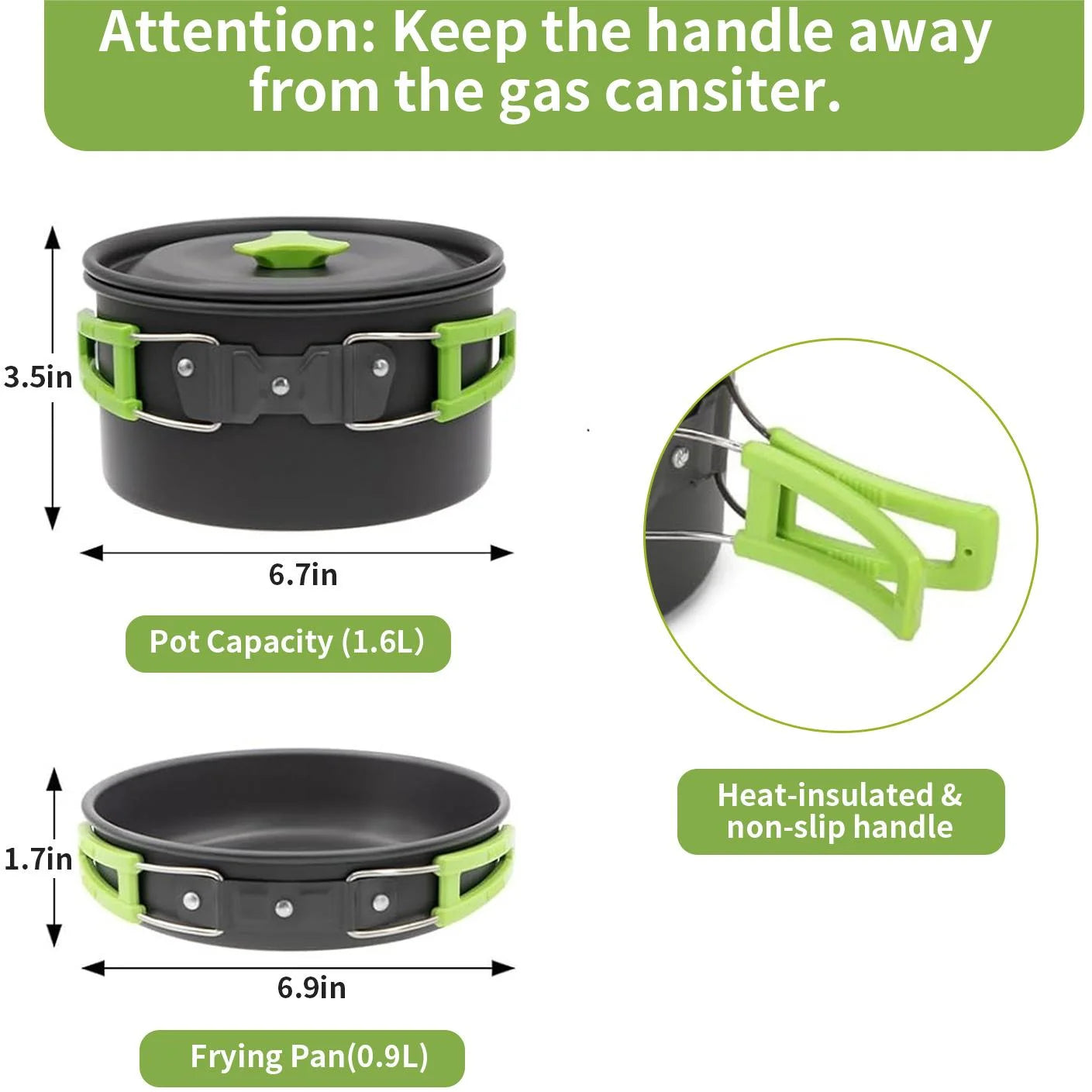 Camping Cooking Camping Cookware Set Outdoor Cooking Equipment for Camping Hiking and Picnics for 2-3 People Compact Camp Cooking Set